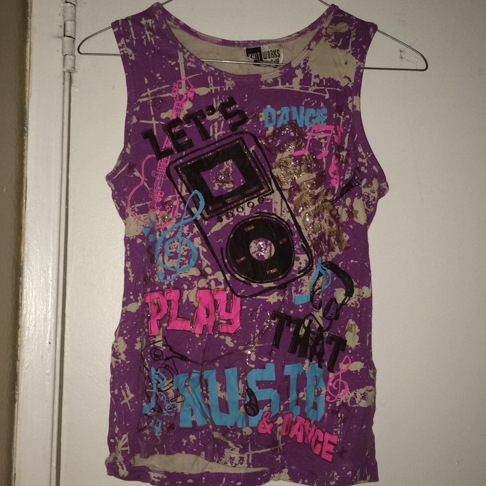 Purple music kids shirt